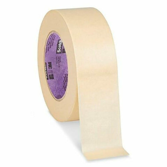3M Scotch 2040-48A-BK Crepe Paper Solvent Resistant Masking Tape, 55m Length x 48mm Width, Natural