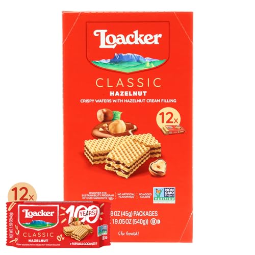 Loacker Classic Hazelnut Wafers 45g 12 Pack