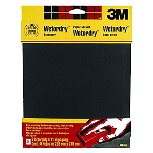 3M Silicone Carbide Sandpaper 320 Grit 5-Pack