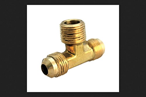 JMF 3/8 in. Dia. x 3/8 in. Dia. x 3/8 in. Dia. Flare To Flare To MPT Yellow Brass Reducing Tee