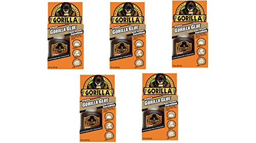 Gorilla Original Waterproof Polyurethane Glue 2oz (5 Pack)