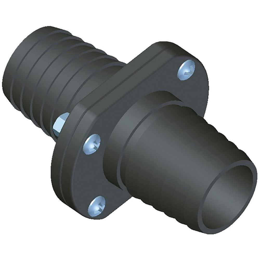 T-H Marine Double Barb Inline Scupper Valve 1-1/8" Black