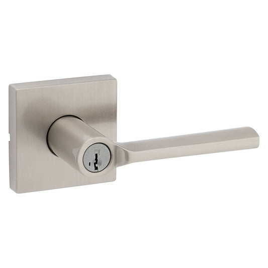 Kwikset Lisbon Entry Door Handle Satin Nickel