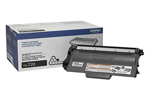 Brother Genuine TN-720 (TN720) Black Laser Toner Cartridge 2-Pack