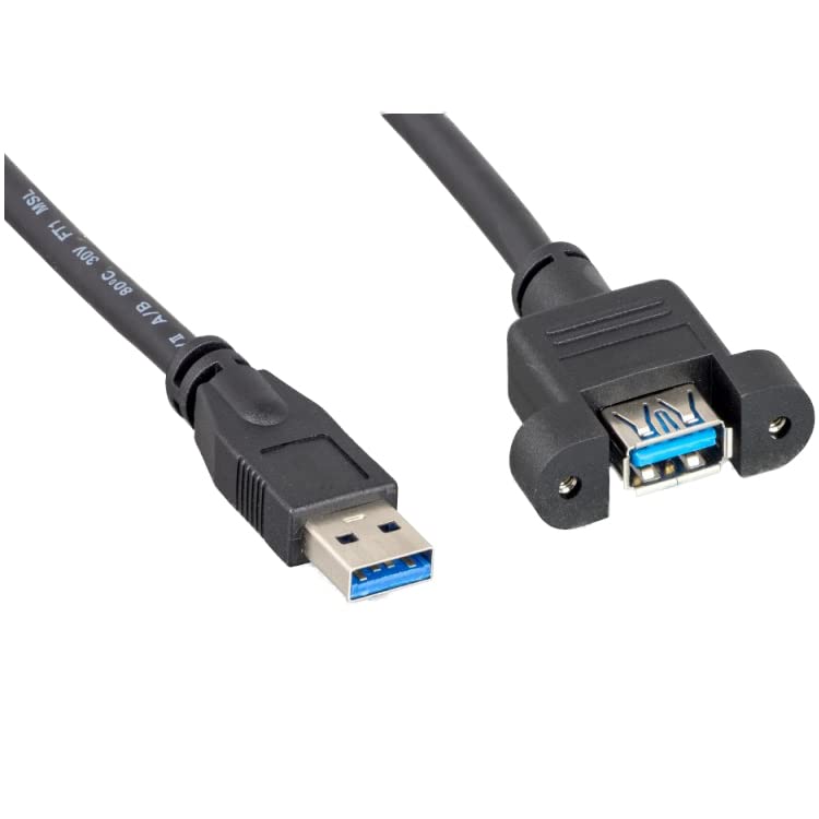 CableWholesale USB 3.0 Panel Mount Extension Cable 10ft