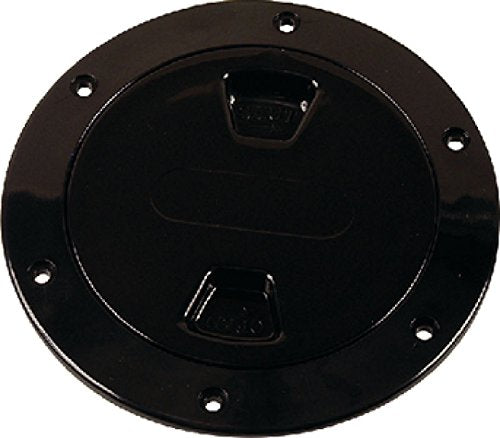 Beckson 6" Screw Deck Plate Black Smooth