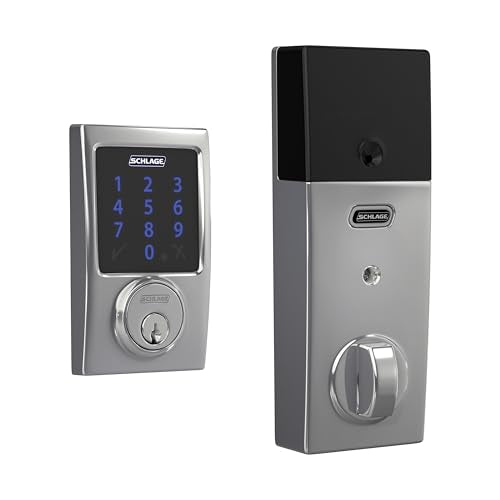 Schlage BE469ZP CEN 625 Smart Deadbolt, Bright Chrome, Z-Wave Plus, 3x8x2 in