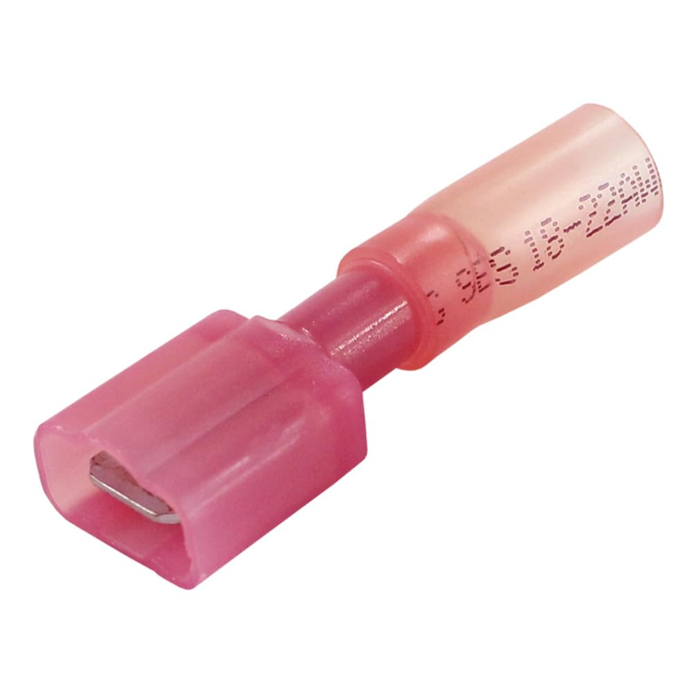 Pacer Red 22-18 AWG Male Disconnect Terminals 100 Pack
