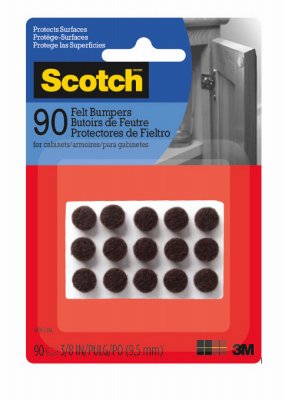 3M SP953-NA Brown Felt Bumpers 90ct 3/8"