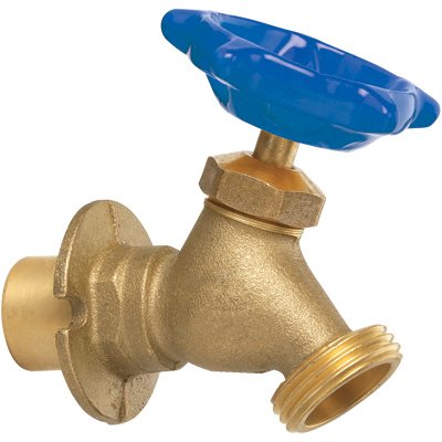Sillcock, Solder, Brass, 1/2 & 3/4 x 3/4-Hose