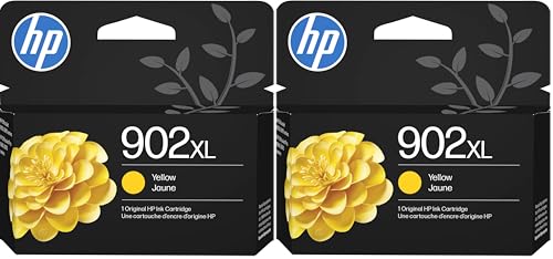 HP 902XL Yellow High-Yield Ink Cartridge | Works OfficeJet 6950,6960 Series,OfficeJet Pro 6960,6970 Series | Eligible for Instant Ink-| T6M10AN,(Pack of 2)