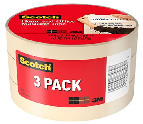 Scotch Home and Office Masking Tape, 1-1/2-Inch by 55 Yards, Tan (3438)