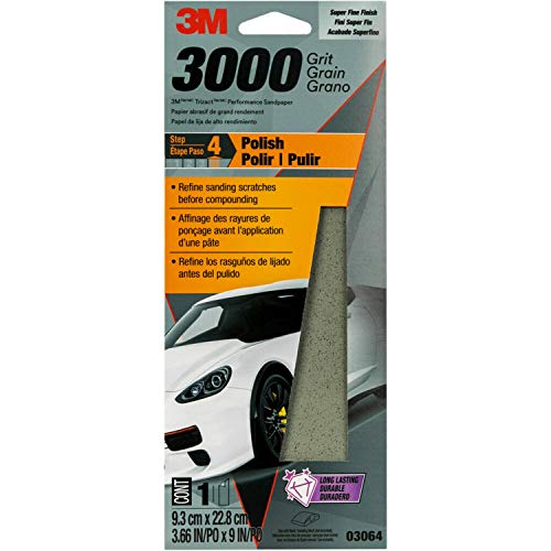 3M Trizact Performance 3000 Grit Sandpaper 3-2/3x9 in (03064)