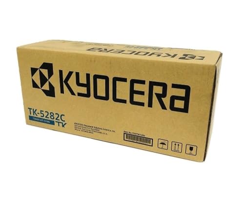 Kyocera 1T02TWCUS0 Model TK-5282C Cyan Toner Kit For use with Kyocera ECOSYS M6235cidn, M6635cidn and P6235cdn A4 Multifunctional Printers; Up to 11000 Pages Yield at 5% Average Coverage