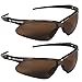 Jackson Safety V30 Nemesis Polarized Safety Glasses (2, Brown Frame with Polarized Brown Lens)