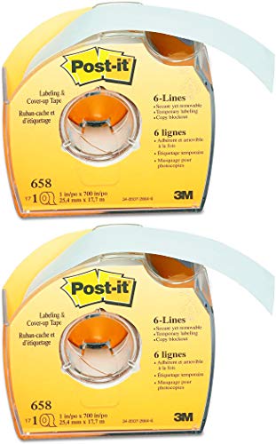 Removable Cover-Up Tape, Non-Refillable, 1" x 700" roll [Set of 2]