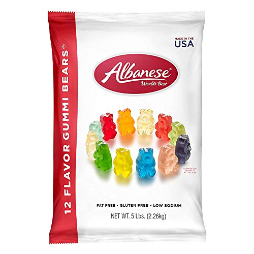 Albanese Candy, 12 Flavor Gummi Bears, 5 Pound Bag