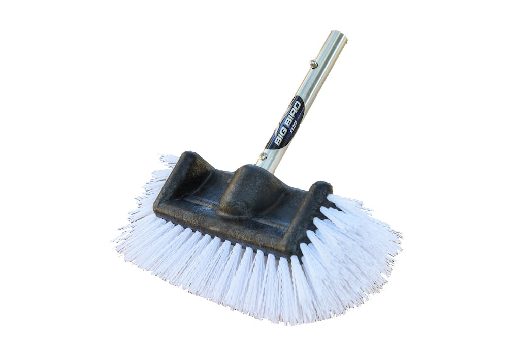 Big Bird Brush White Stiff Boat Deck Scrub Snap-On