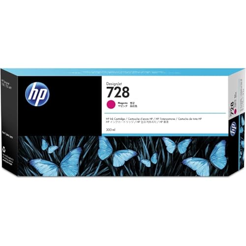 HP 728 Magenta 300-ml Genuine Ink Cartridge (F9K16A) for DesignJet T830 MFP & T730 Large Format Plotter Printers