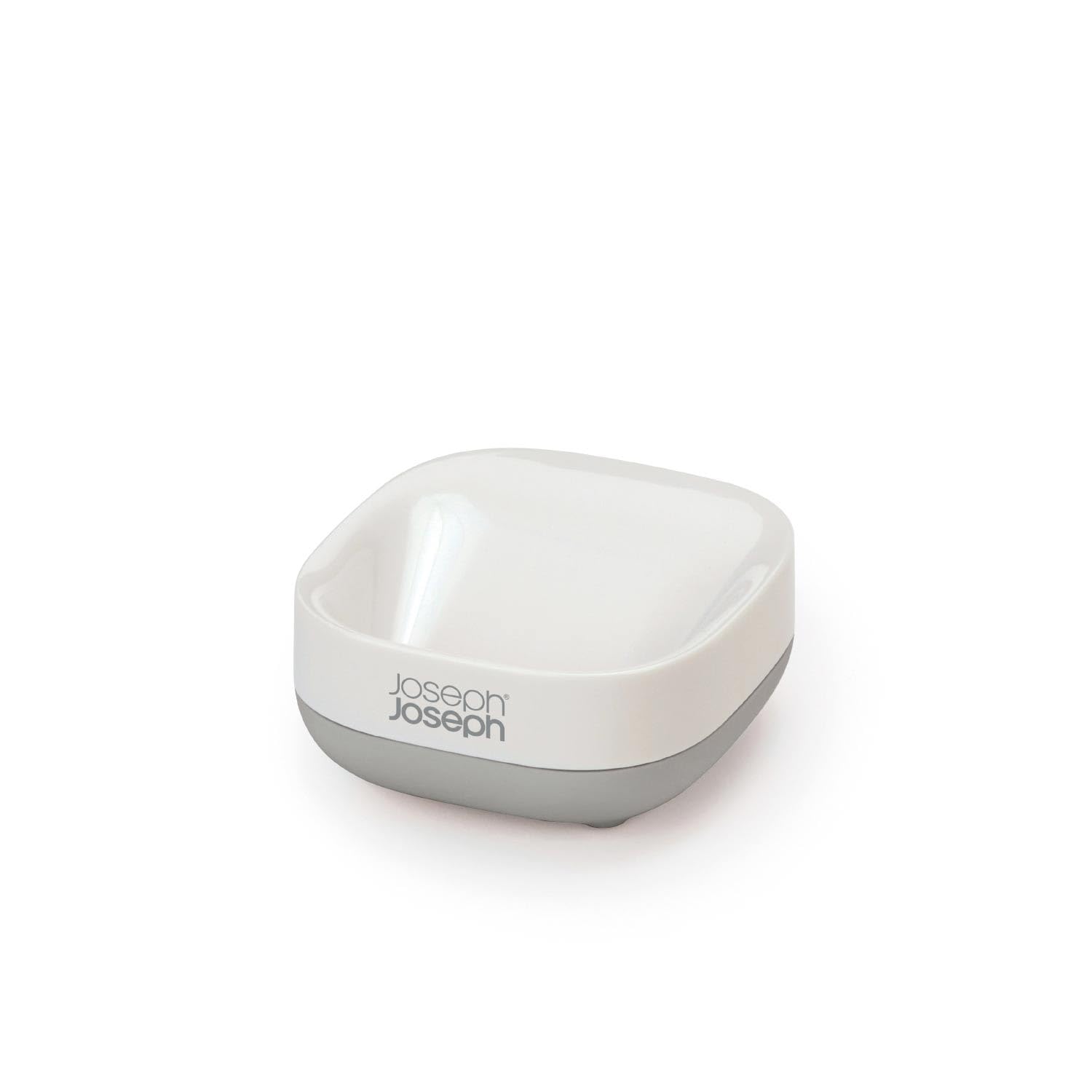 Joseph Joseph Slim Compact Soap Dish with Drain, Gray, 7.1 x 3.6 x 8.4 cm