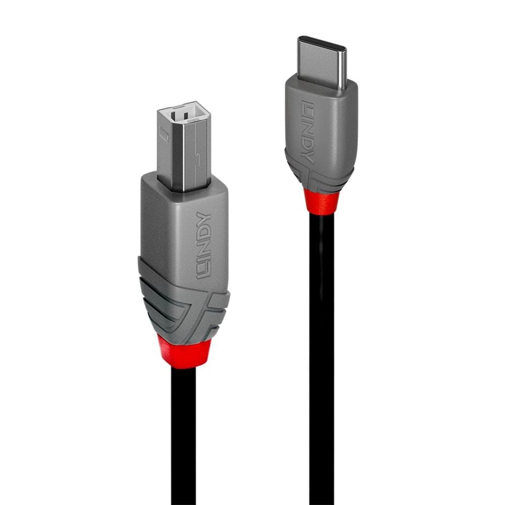 Lindy 2m USB 2.0 Type C to B Cable Anthra Line