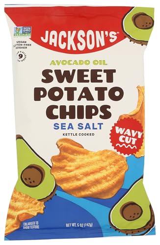 Jackson's Chips, Sea Salt Avocado Oil Sweet Potato Chips, 5 Ounce