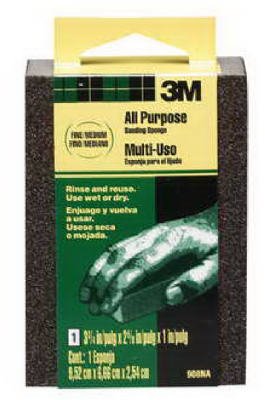 3M Small Area Sanding Sponge 908NA Fine/Medium 3.75x2.625x1 in