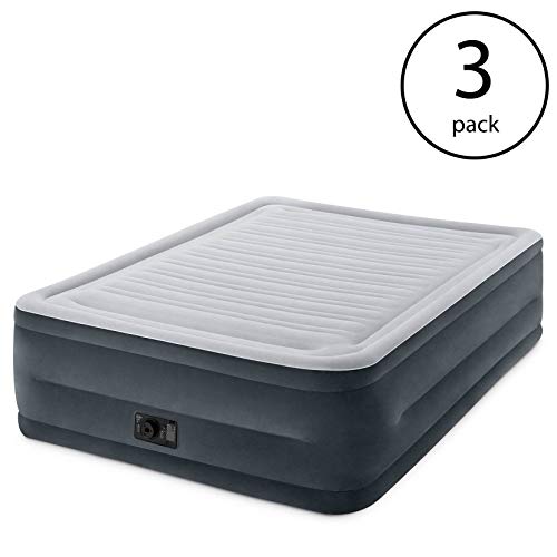 Intex Comfort Plush Dura-Beam Air Bed Mattress w/Built-in Pump, Queen (3 Pack)