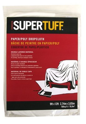 Trimaco 02301 9' X 12' SuperTuff Paper & Poly Drop Cloth
