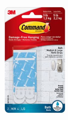 3M Command BATH22-ES Water Resistant Strips, 6 Pack