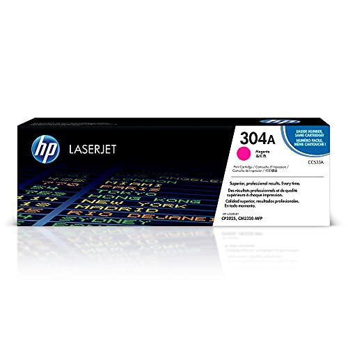 HP 304A Magenta Toner Cartridge | Works with HP Color LaserJet CM2320 MFP, HP Color LaserJet CP2025 Series | CC533A
