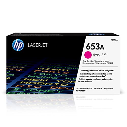 HP 653A Magenta Toner Cartridge | Works with HP Color LaserJet Enterprise MFP M680 Series | CF323A