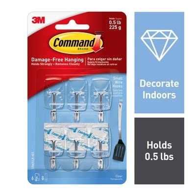 3M Command Small Clear Wire Hooks 17067CLR-6ESBU