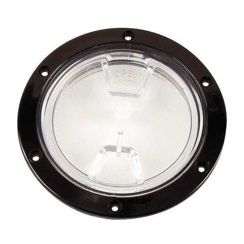 Beckson 4" Clear Screw Out Deck Plate - Black