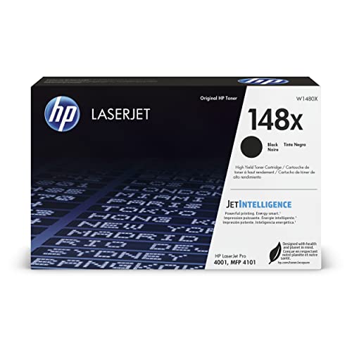 HP Original 148X Black Laserjet Toner Cartridge | This Cartridge Works Laserjet Pro 4001, MFP 4101 | W1480X
