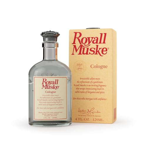 Royall Muske Cologne, Classic Aftershave Scent for Men with Bay Rum, Royal Lyme Fine Perfume, Fragrance Gift, Masculine Grooming Spray, Timeless Men’s Scented Essentials - 4oz