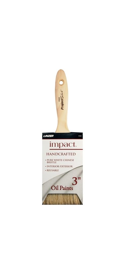 Linzer Project Select 3 in. W Flat White Chinese Bristle Paint Brush