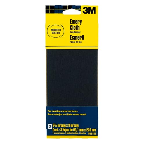 3M Emery Cloth Sandpaper 3 Sheets 3.67x9 in (5931)