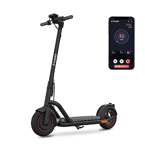 NAVEE Electric Scooter Off-Road N65, 800W Max Power & 10"X3" Pneumatic Tires, 40-45 Miles Range and 20 MPH, Handle Folding Design, Shock Absorbing Scooter for Commuting Travel