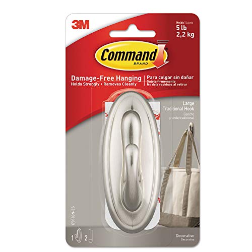 3M COMMAND HOOK BRSH NKL LG