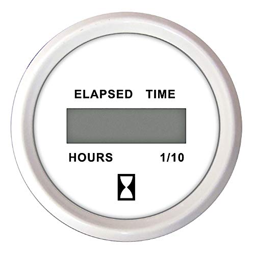 Faria 13130 Digital Hourmeter 2" White