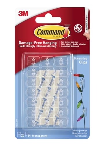 Command Decorative Hooks Transparent Strips 17026CLR, Colorless, Mini
