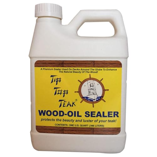Tip Top Teak Wood-Oil Sealer, Teak Sealer, Wood Sealer, Boat Cleaner, Essential Boat Accessories, 1 Quart