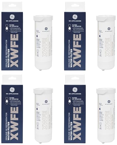 GE XWFE Refrigerator Water Filter | Reduces Lead & 50+ Impurities | Replace Every 6 Months | Pack of 4