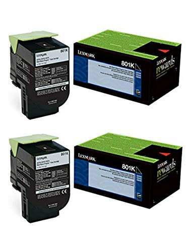 Lexmark 801K 80C10K0 Black Toner Cartridge 2-Pack