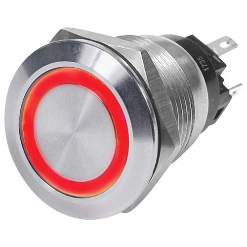 Blue Sea 4163 SS Push Button Switch 10A Red