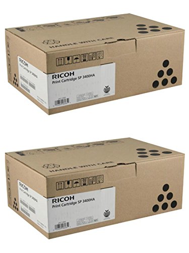 Ricoh 406465 High Yield Black Toner Cartridge, 2-Pack