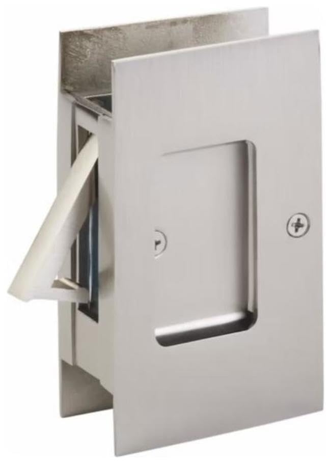Emtek 2107 Rectangular Passage Pocket Door Lock Satin Nickel
