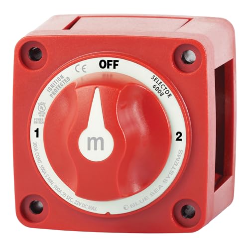 Blue Sea 6008 M-Series 3-Position Battery Switch Red