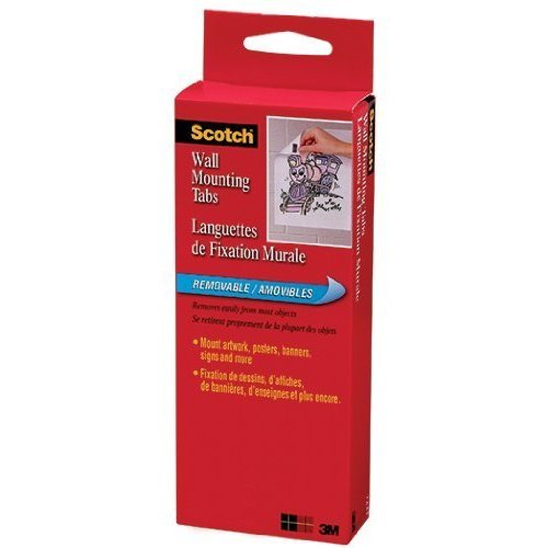 Scotch Removable Wall Mounting Tabs, .75" x .5", 480 Tabs (7225)